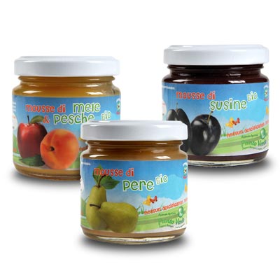 Mousse di frutta biologiche